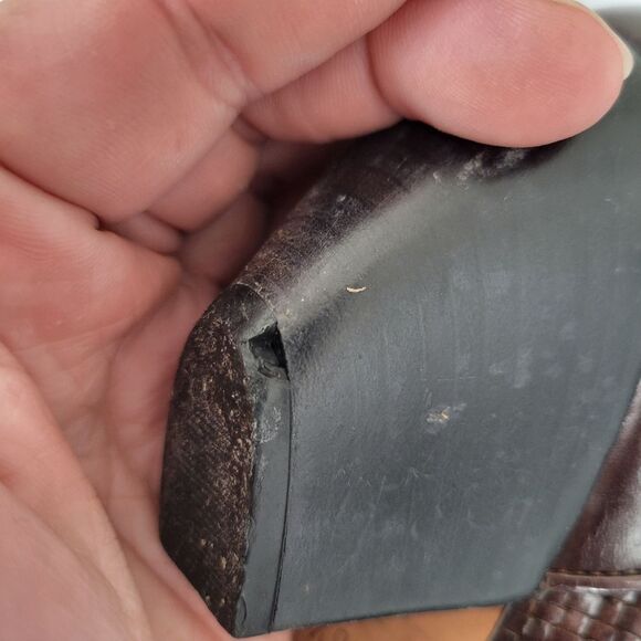 Paloma Vintage Italian Woven Leather Low Kitten Heel Pumps Brown - Picture 11 of 16